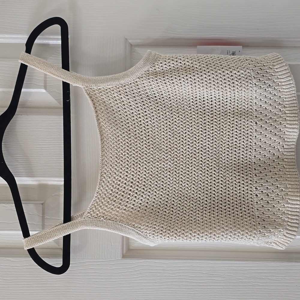 INTEMPO BRAND WOMEN'S JUNIOR SIZE IVORY KNIT TANK TOP SIZE SMALL